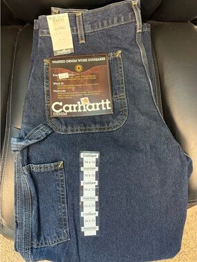 Carhartt Men's Dark Blue Washed Denim Relaxed Jeans